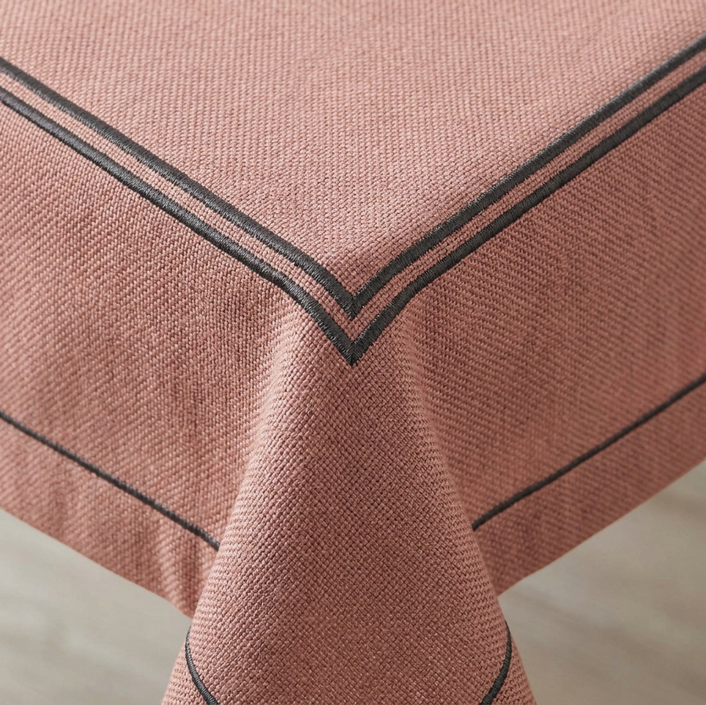 Nxvk Latticecord Square Tablecloth Smoked Rose 54 x 54 in - Detail view