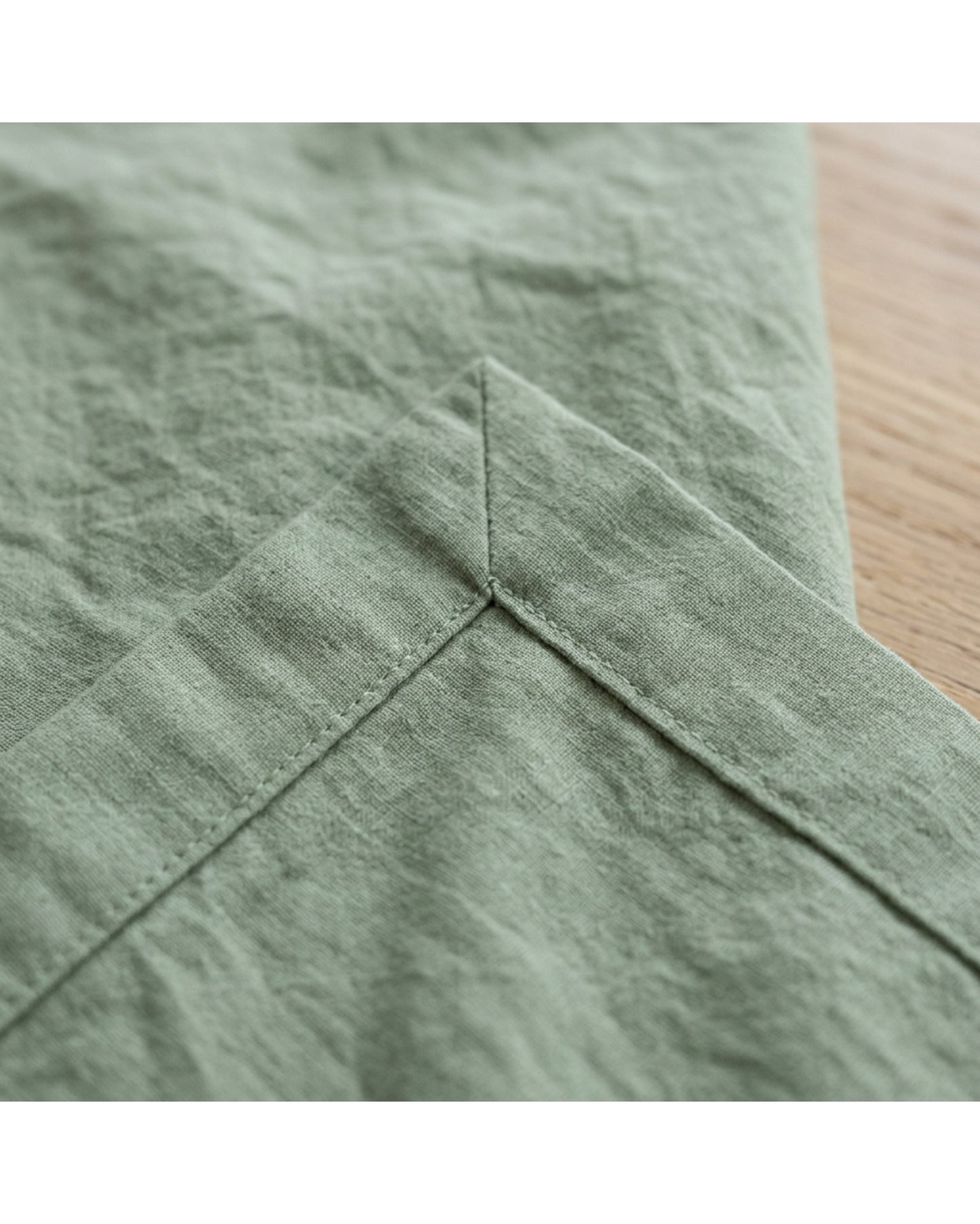 Nxvk Washed Cotton Tablecloth 140 x 220 cm Sage - Detail view