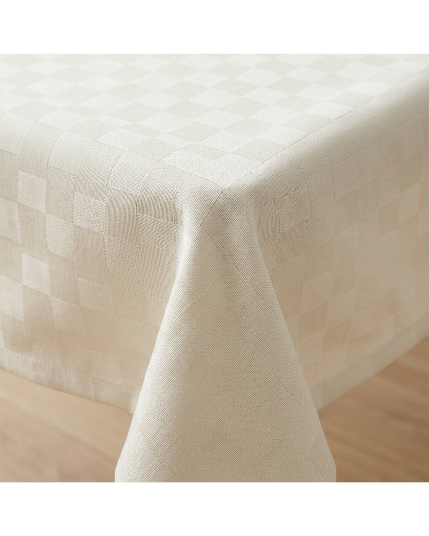 Nxvk Jacquard Square Tablecloth 140 x 140 cm Cream - Detail view