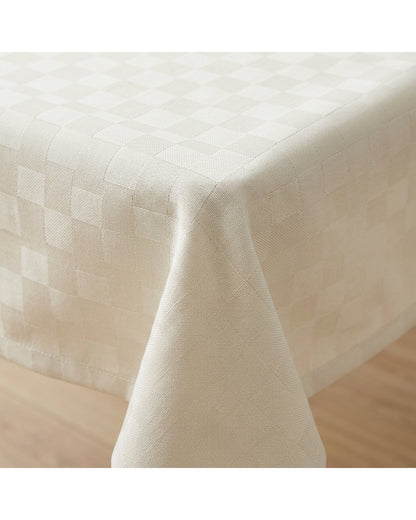 Nxvk Jacquard Square Tablecloth 140 x 140 cm Cream - Detail view