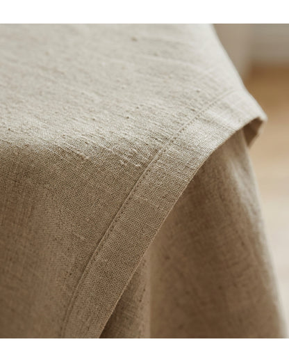 Nxvk Linen Cotton Round Tablecloth 180 cm Natural - Detail view