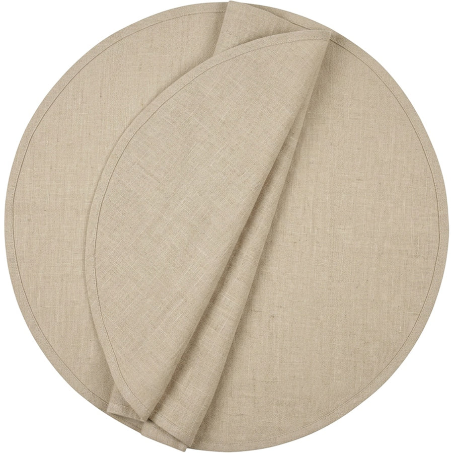 Nxvk Linen Cotton Round Tablecloth 180 cm Natural